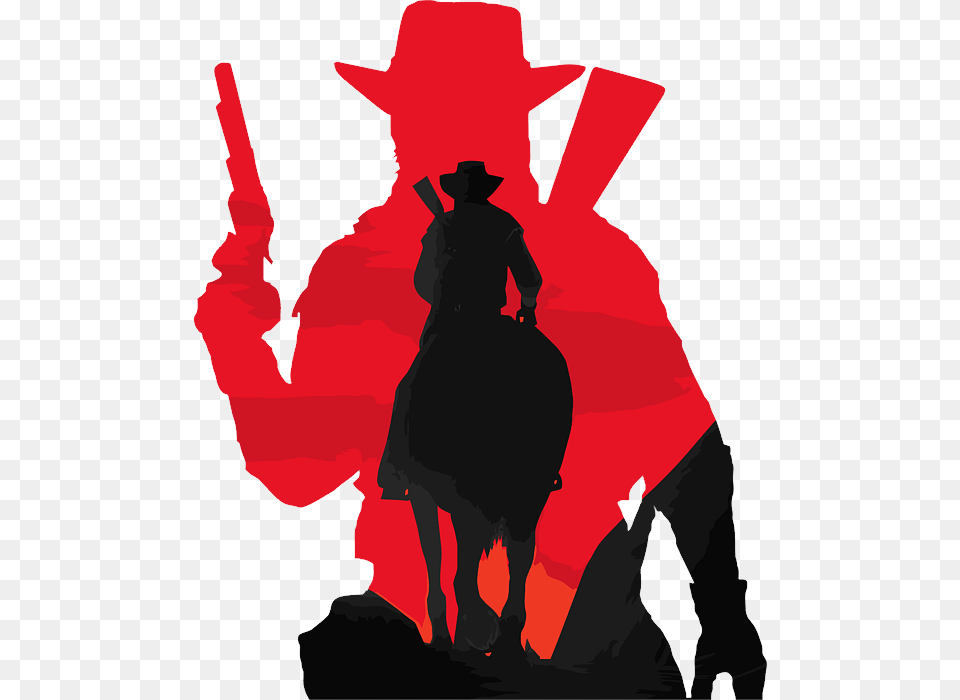 Red Dead Redemption, Silhouette, Clothing, Hat, Adult Free Png Download