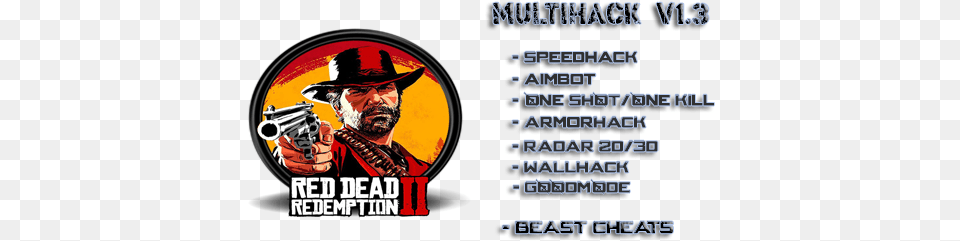Red Dead Redemption 2 Hack Download Gamer Hack Red Dead Redemption 2, Advertisement, Poster, Weapon, Firearm Png Image