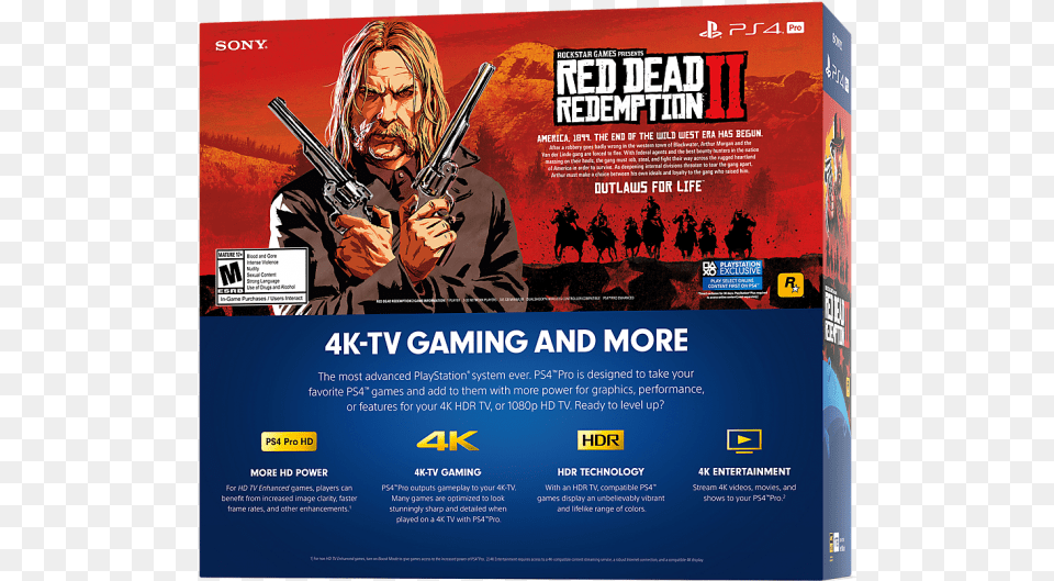 Red Dead Redemption 2 Ps4 Pro Bundle, Advertisement, Poster, Adult, Person Free Png Download