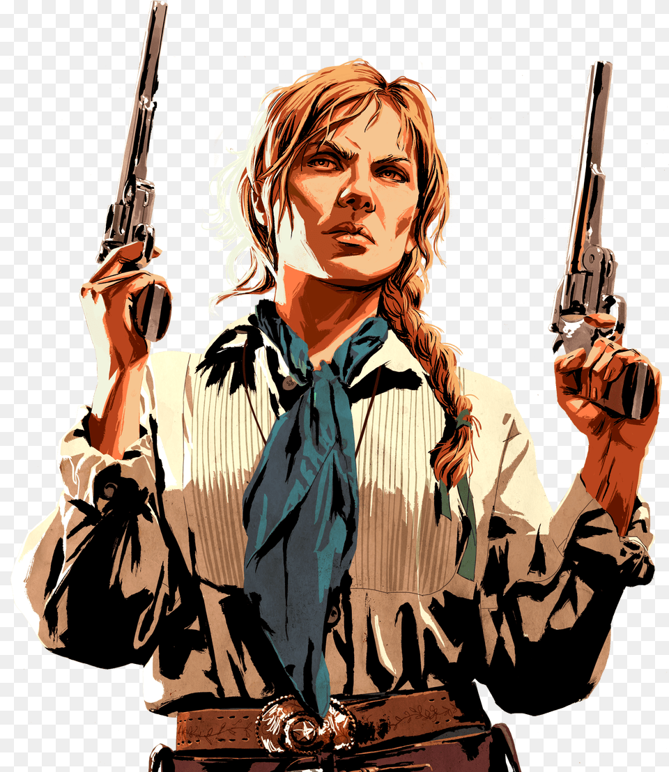 Red Dead Redemption 2 Sadie Adler, Adult, Weapon, Publication, Person Free Png Download