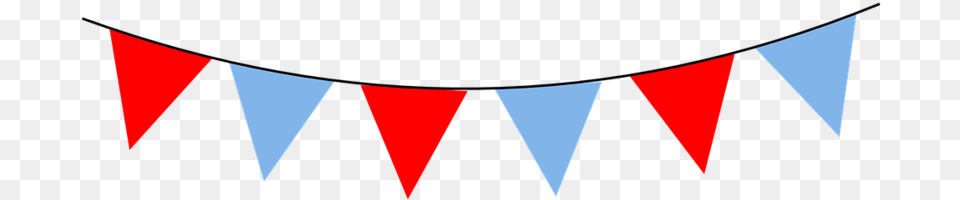 Red Decorations Blue Triangle Banner Party Transparent Bunting, Lighting Png Image