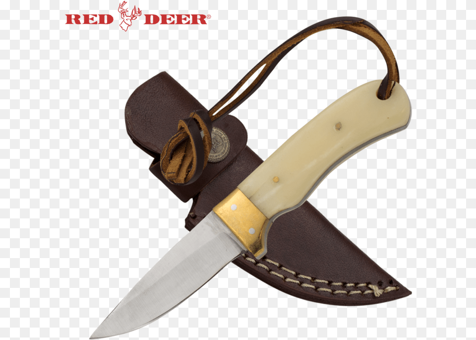 Red Deer Drop Point Animal Bone Full Tang Nine Inch Hunting Knife, Blade, Dagger, Weapon Free Png Download