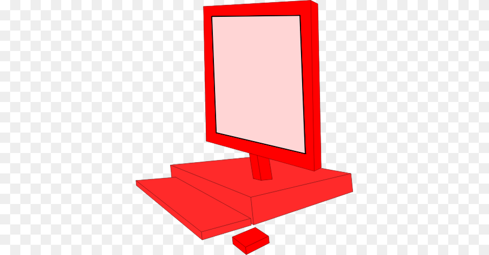 Red Desktop Computer Configuration Vector Clip Art, Electronics, Screen, Blackboard Png Image