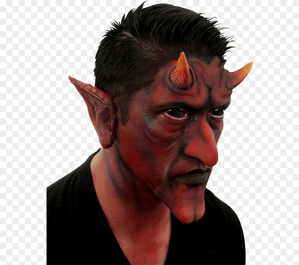 Red Devil Ears Latex Appliance Devil Horns, Adult, Photography, Person, Man Png Image
