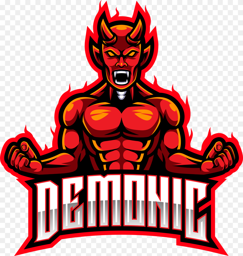 Red Devil Mascot Fire Logo Edit, Emblem, Symbol, Person, Face Png