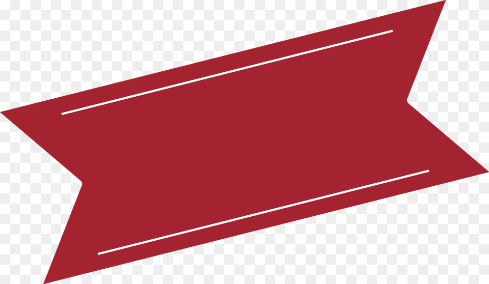 Red Diagonal Banner White Line With Wedge End, Envelope, Mail Png Image