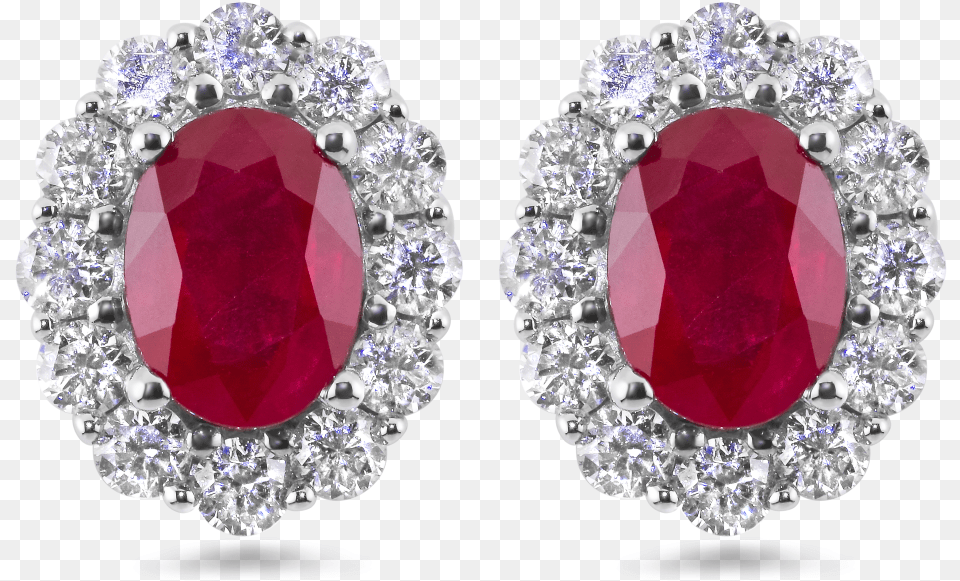 Red Diamond Earrings Red Ruby Diamond Earrings, Accessories, Earring, Gemstone, Jewelry Free Png Download