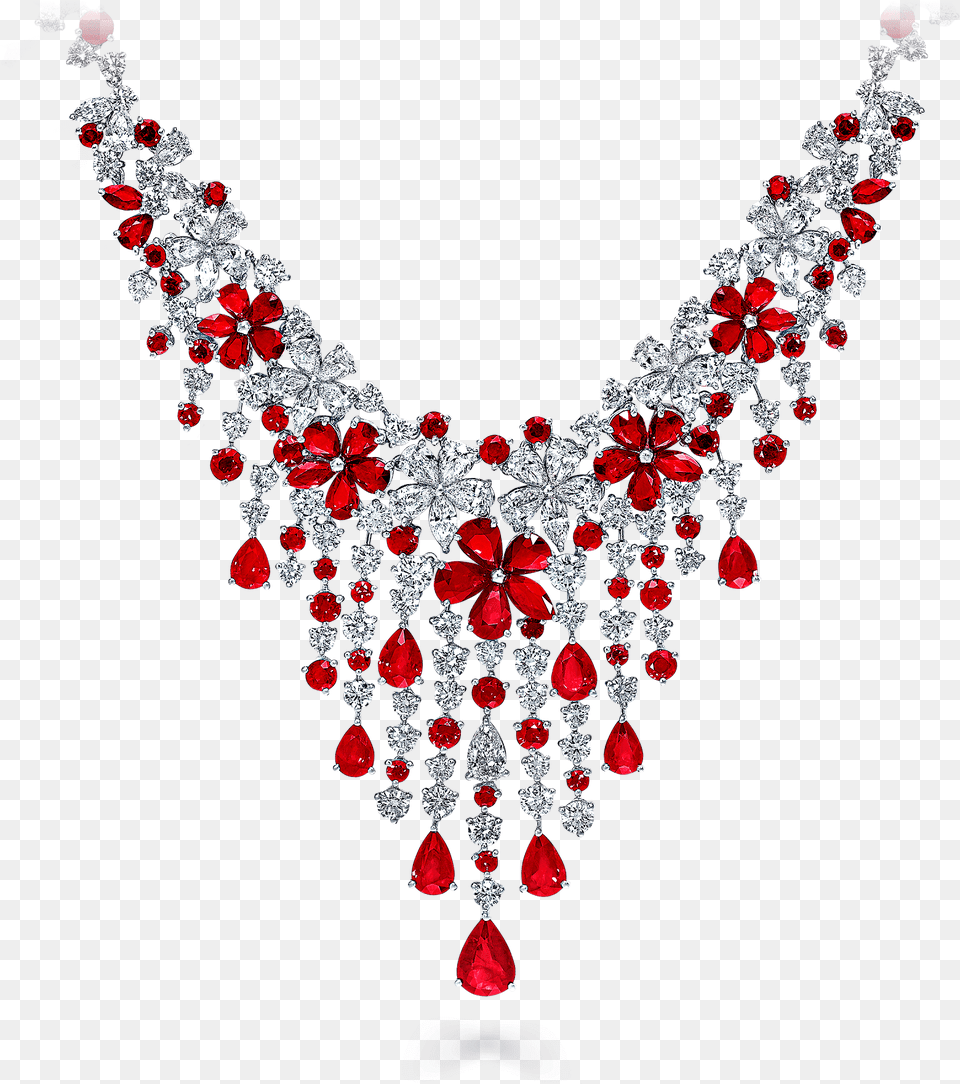 Red Diamond Graff Ruby Diamond Necklace, Accessories, Gemstone, Jewelry, Earring Png Image