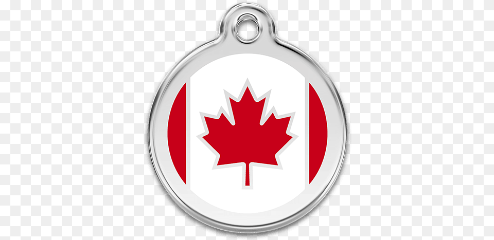 Red Dingo Enamel Pet Name Tag Canadian Flag Canada Flag, Leaf, Plant, Logo, Accessories Free Png Download