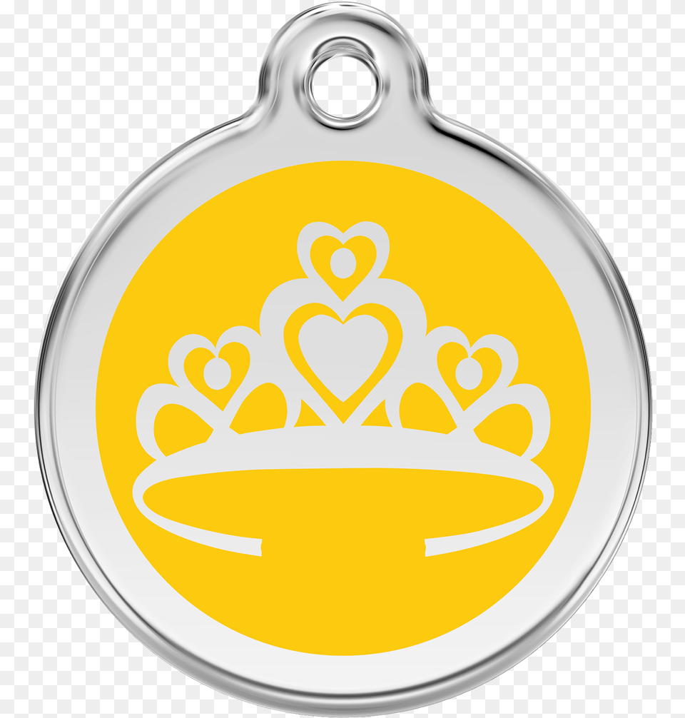 Red Dingo Enamel Tag Crown Yellow 01 Solid, Accessories, Jewelry, Plate Png Image