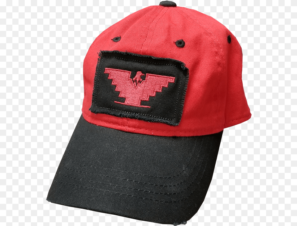 Red Distressed Cap With Eagle Patch Baseball Cap, Baseball Cap, Clothing, Hat, Accessories Free Png Download