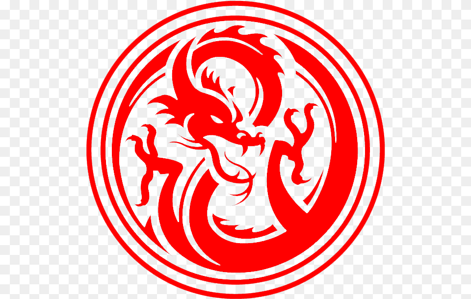 Red Dragon Logo Inside A Circle Chinese Dragon Logo, Emblem, Symbol Png