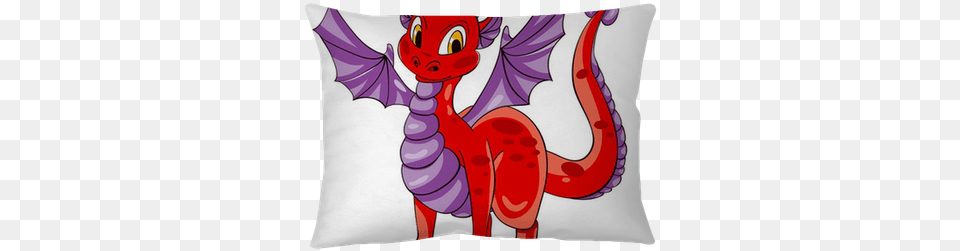 Red Dragon With Purple Wings Throw Pillow U2022 Pixers We Live To Change Happy Dragons, Cushion, Home Decor Png Image