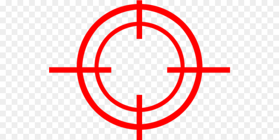 Red Drawn Circle Gun Target Transparent Background, Cross, Symbol Free Png Download