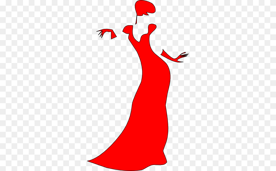 Red Dress Clipart, Clothing, Formal Wear, Dancing, Person Png