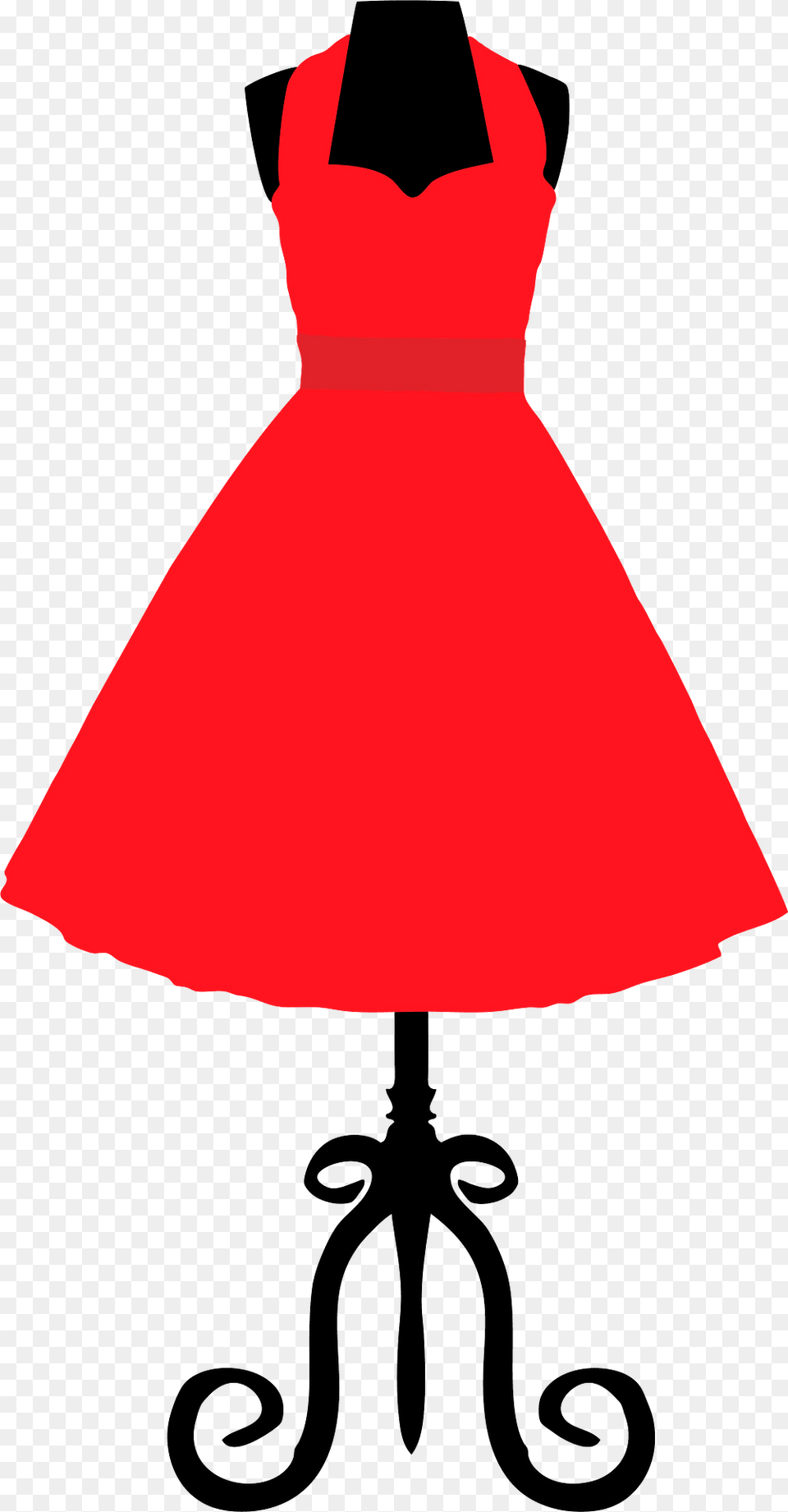 Red Dress On A Mannequin Clipart, Clothing, Formal Wear, Evening Dress, Fashion Free Transparent Png