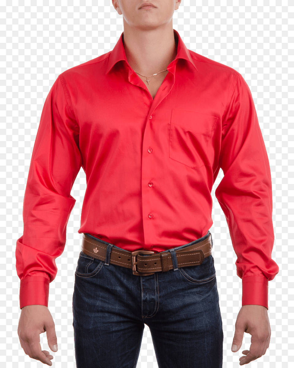 Red Dress Shirt Image Shirt, Pants, Clothing, Dress Shirt, Jeans Free Png Download