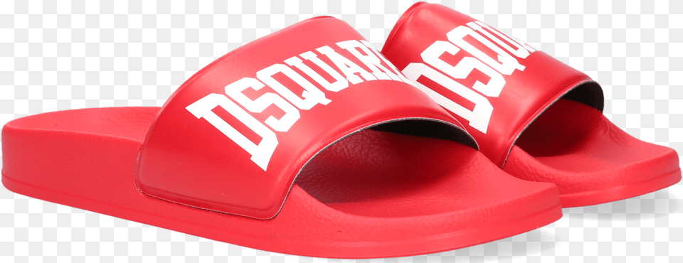 Red Dsquared2 Flip Flops Icon Kid Slide 2 Solid, Clothing, Footwear, Sandal, Flip-flop Free Transparent Png