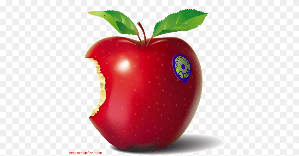 Red Eaten Apple By Ray Craighead Vector File For Free Half Eaten Apple, Food, Fruit, Plant, Produce Png Image