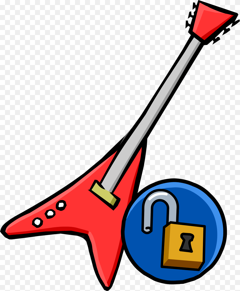 Red Electric Guitar Unlockable Icon Club Penguin Red Electric Guitar, Aircraft, Airplane, Transportation, Vehicle Free Png