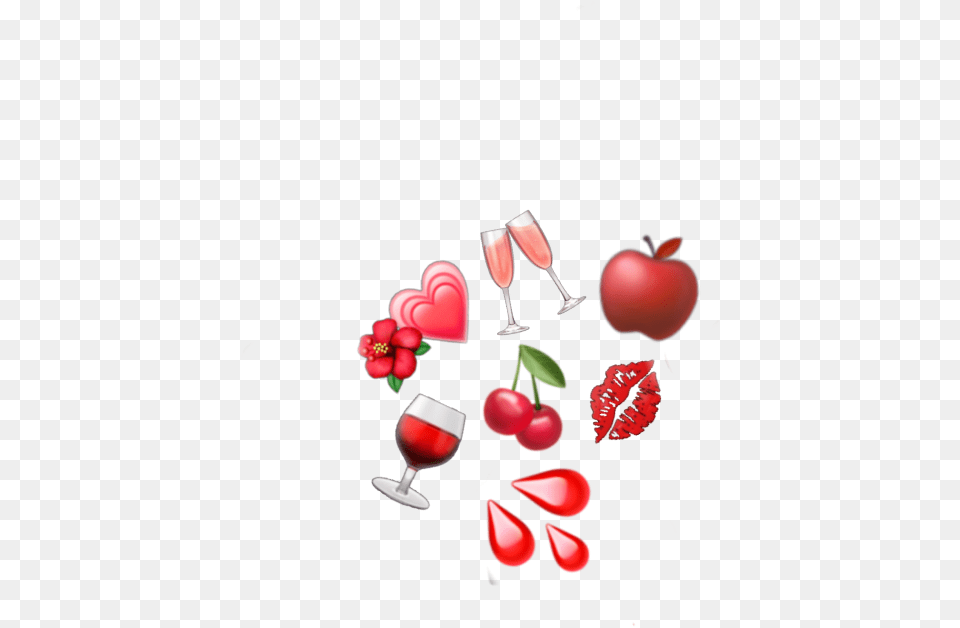 Red Emoji Reds Red S Wine Redwine Apple Cheery Illustration, Food, Sweets, Fruit, Plant Free Png Download