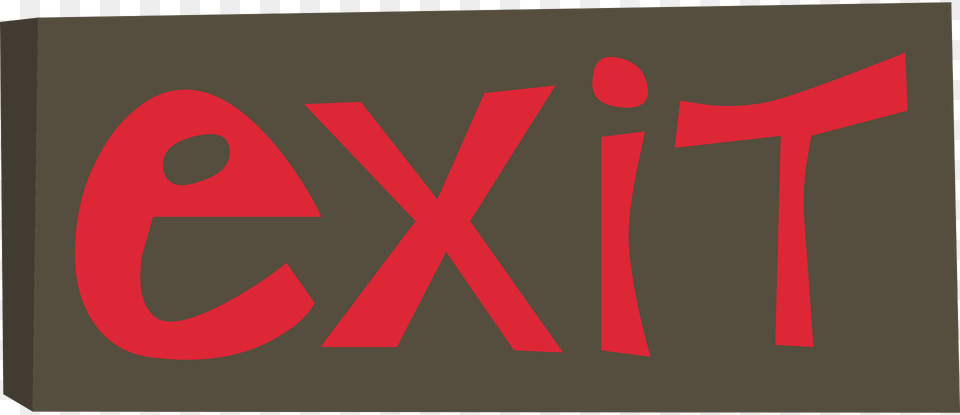 Red Exit Sign Clipart, Logo, Text, Dynamite, Weapon Png Image