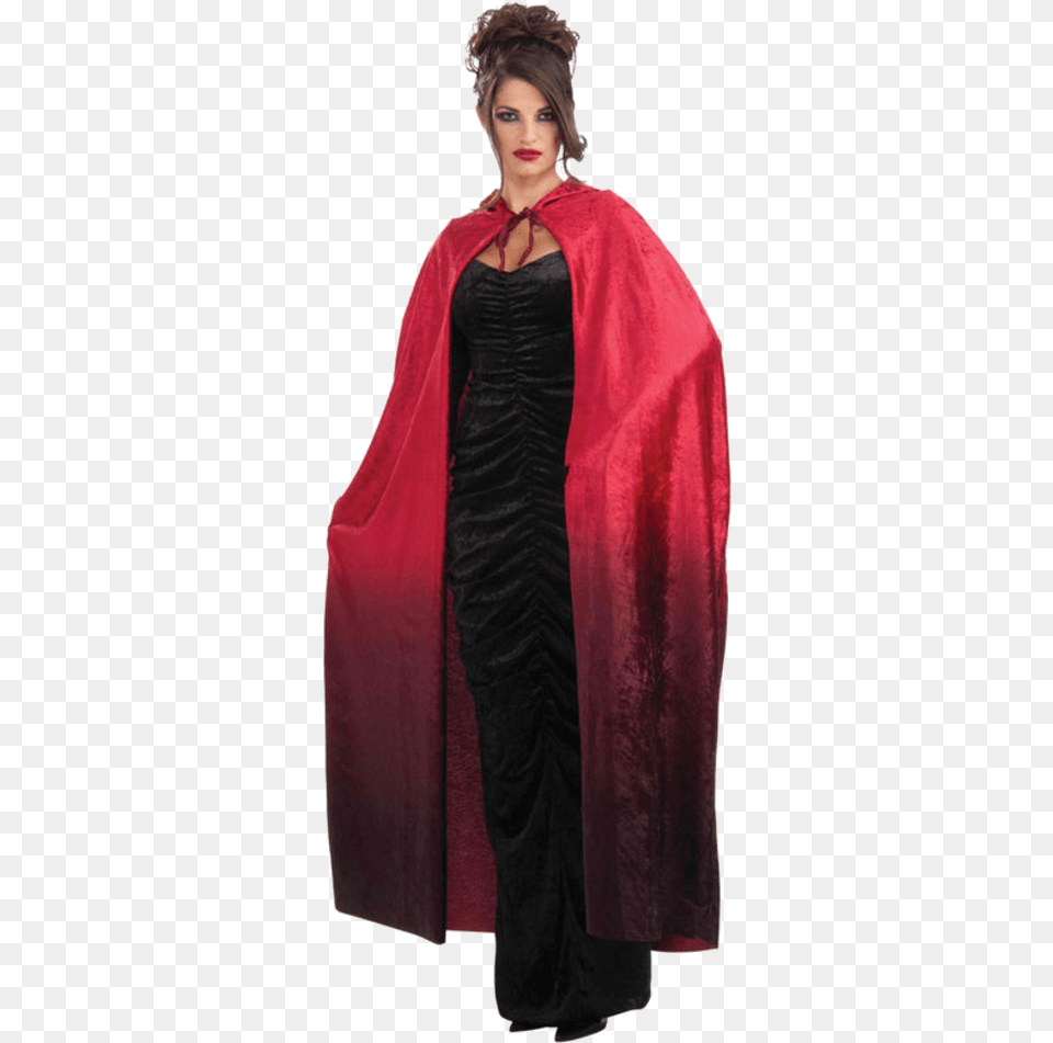 Red Faded Cape Cape, Velvet, Clothing, Fashion, Person Free Transparent Png
