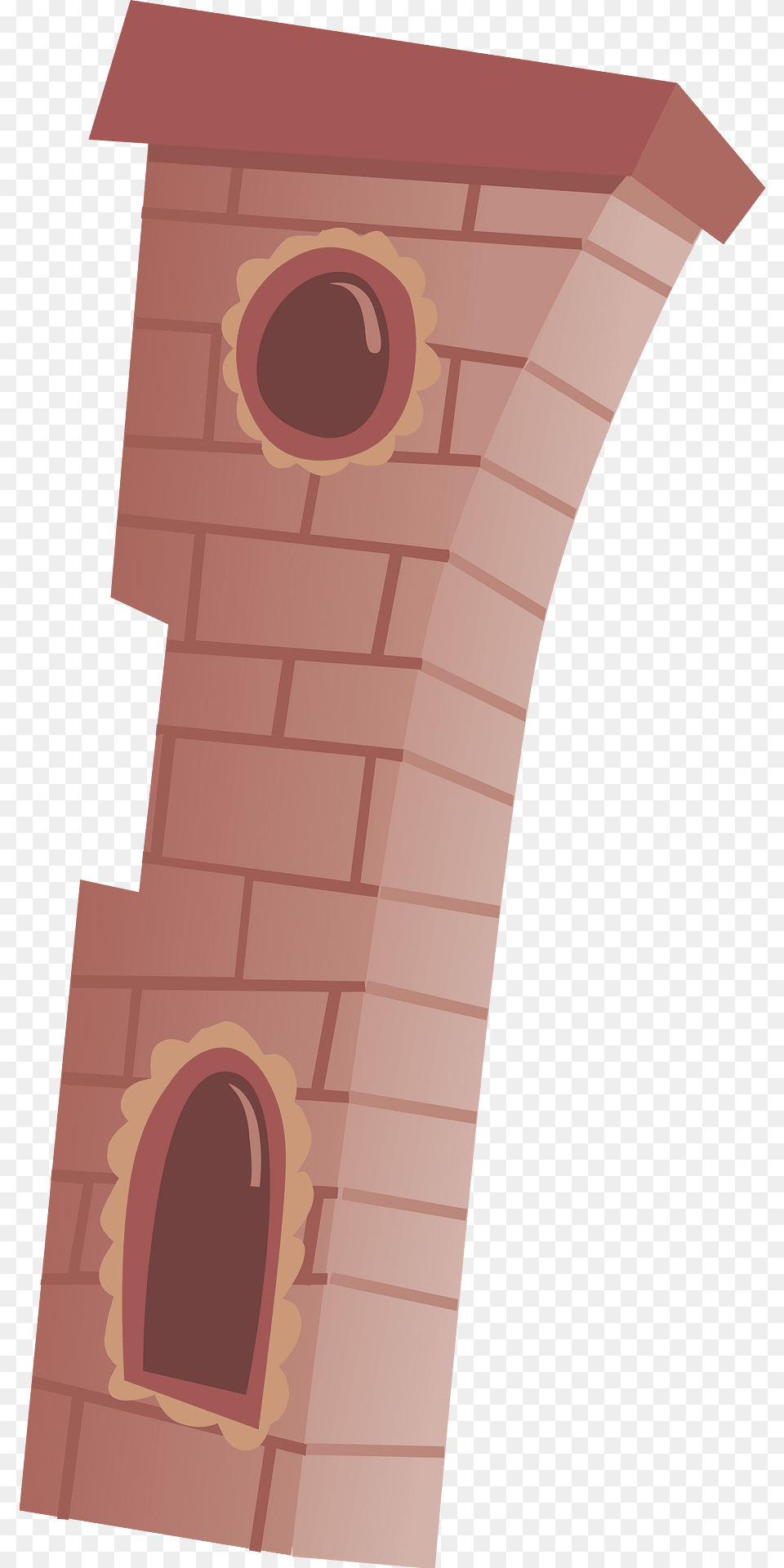 Red Fantasy Tower Clipart, Brick, Hole Png