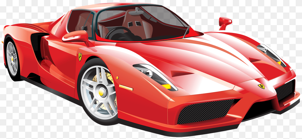Red Ferrari Car Clip Art, Vehicle, Transportation, Sports Car, Alloy Wheel Free Png