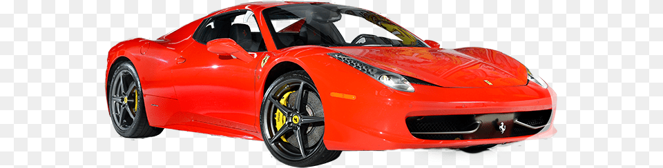 Red Ferrari Car On White Background, Alloy Wheel, Vehicle, Transportation, Tire Free Png