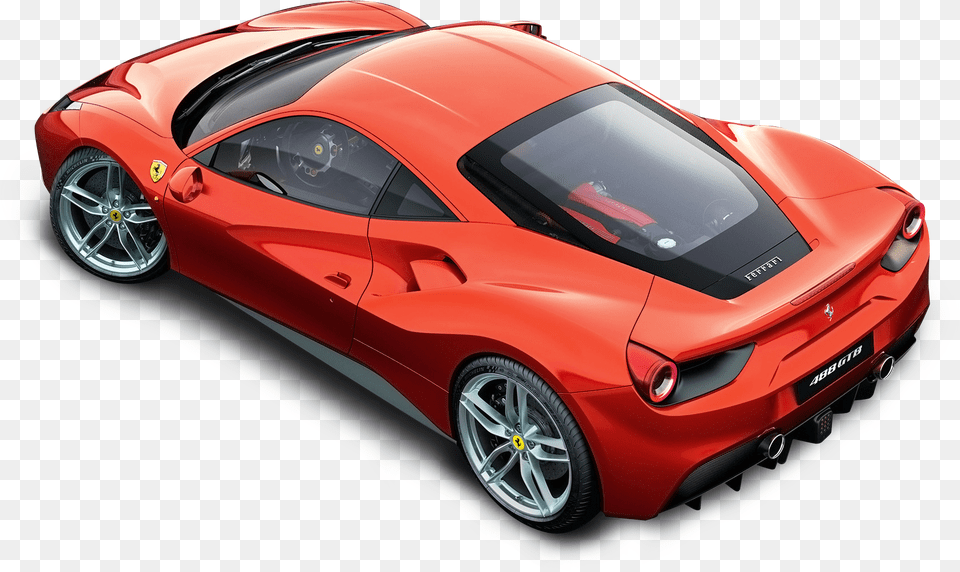 Red Ferrari Top Car Ferrari 488 Top View, Alloy Wheel, Vehicle, Transportation, Tire Free Png