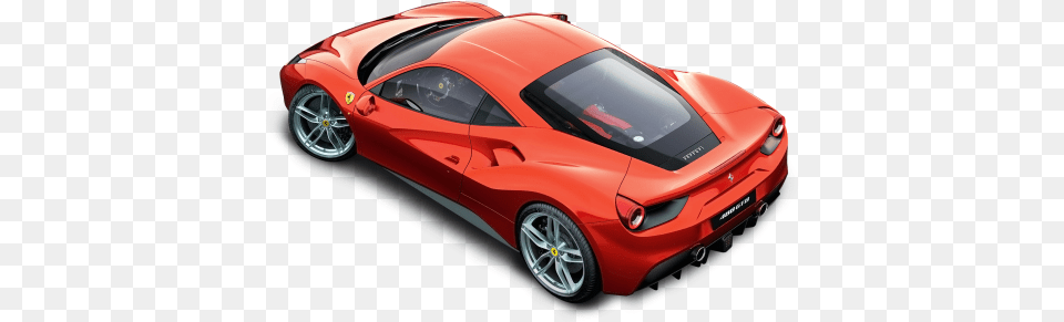 Red Ferrari Top View Car Image Ferrari 488 Gtb Top, Alloy Wheel, Vehicle, Transportation, Tire Free Png