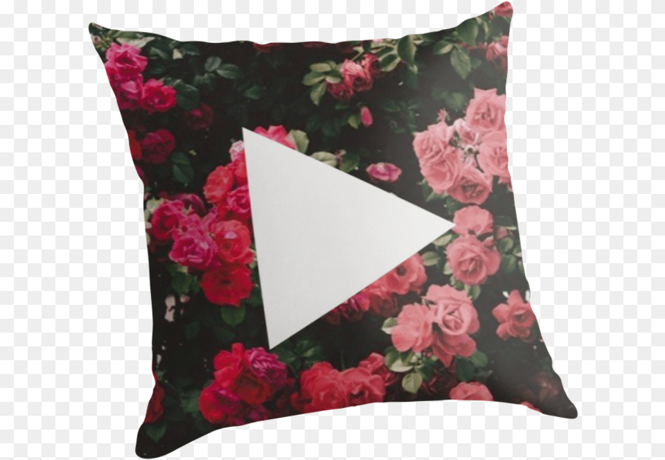 Red Floral Background By Chloeambercat Cushion, Home Decor, Pillow, Rose, Flower Free Png Download