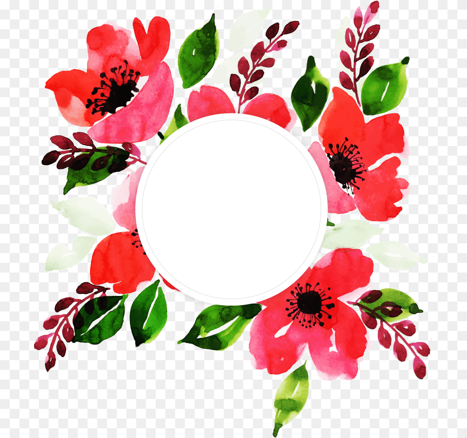 Red Floral Frame, Pattern, Art, Floral Design, Flower Free Transparent Png