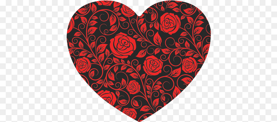 Red Floral Roses With Scrolls And Leaves Shaped Mousepad Id Tapeta Wzr Re, Heart, Pattern Free Png