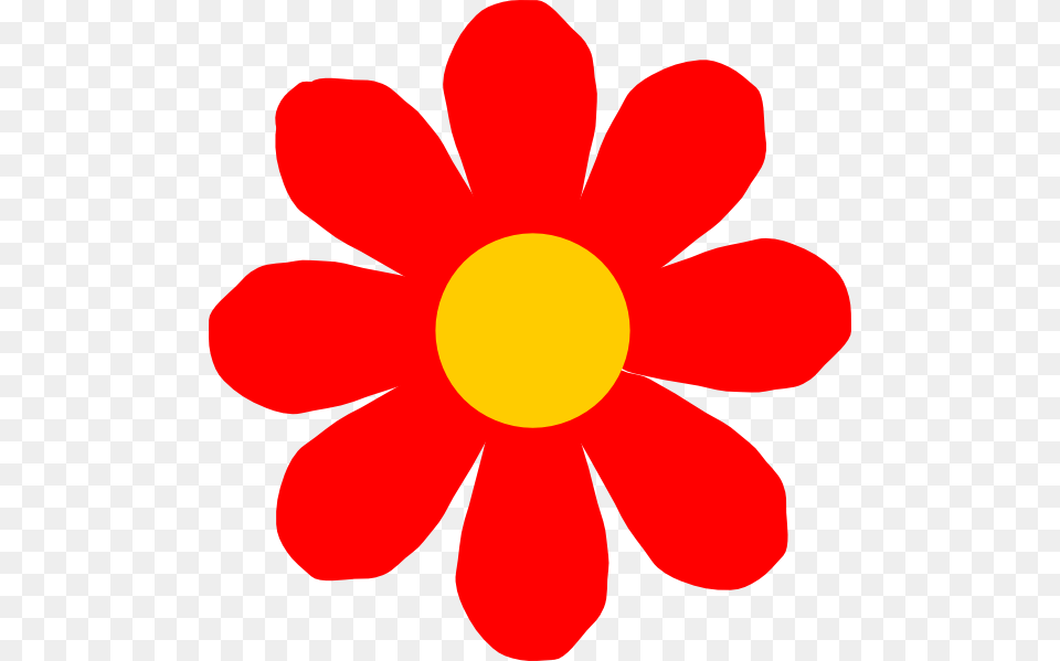 Red Flower Clip Art At Clker Red Flower Clip Art, Anemone, Daisy, Petal, Plant Png Image