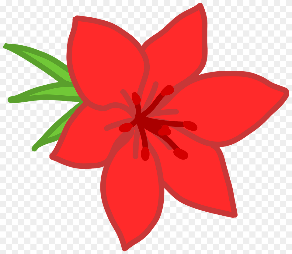 Red Flower Clipart, Plant, Lily Png