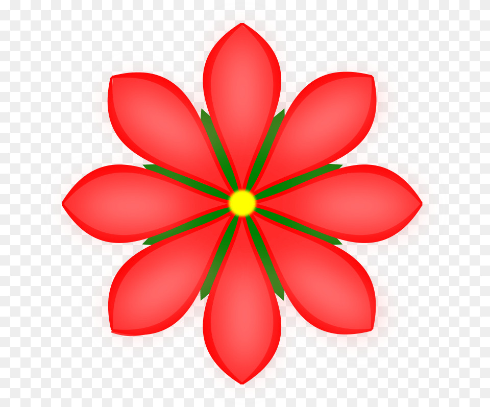 Red Flower Clipart Flowe, Dahlia, Plant, Petal, Pattern Free Png