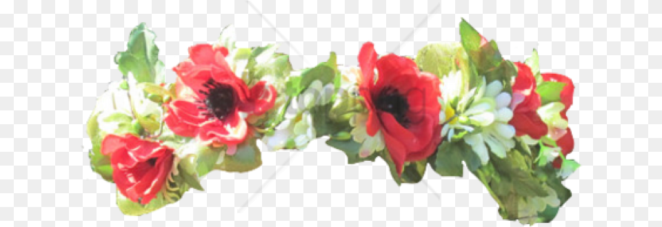 Red Flower Crown Green Flower Crown, Accessories, Flower Arrangement, Plant, Ornament Free Png