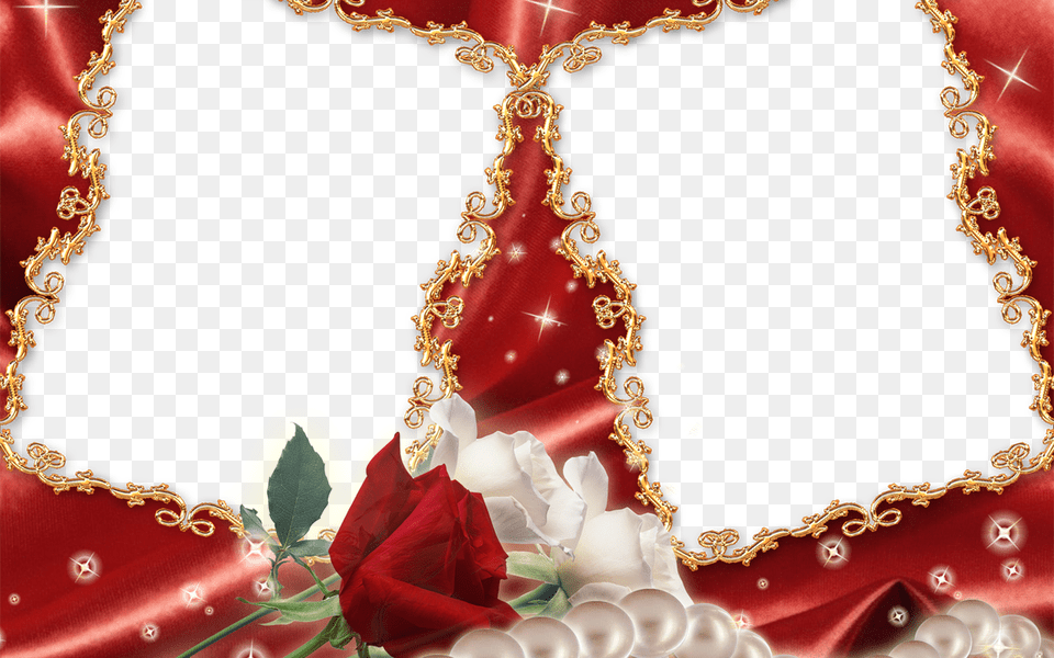 Red Flower Frame Transparent Mart Wedding Photos Frame, Accessories, Plant, Necklace, Jewelry Png