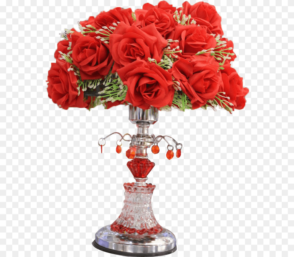 Red Flower Night Lamp Showpiece Show Piece Gift, Flower Arrangement, Flower Bouquet, Plant, Rose Free Png Download