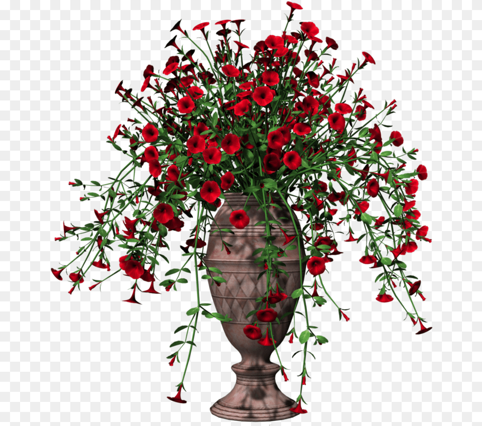 Red Flower Pot Clipart Flower With Pot, Potted Plant, Flower Arrangement, Flower Bouquet, Plant Png