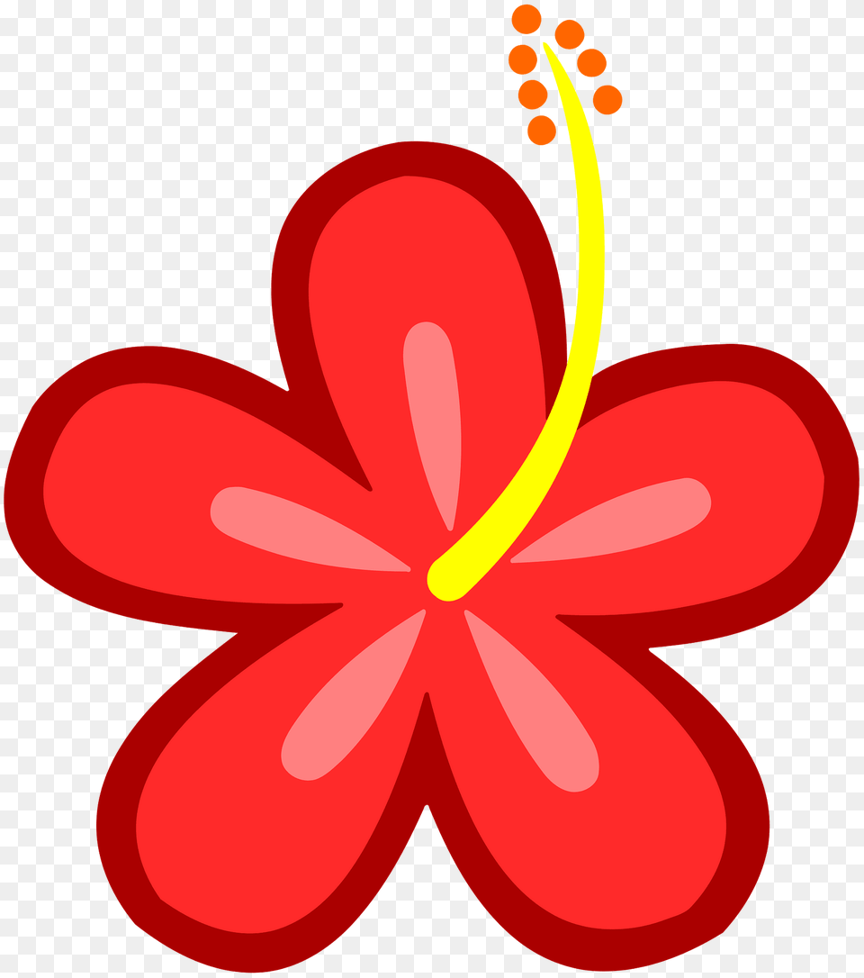 Red Flower With Yellow Center Clipart, Plant, Hibiscus, Dynamite, Weapon Free Transparent Png
