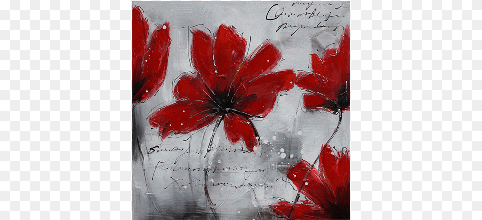 Red Flowers, Art, Flower, Geranium, Painting Png Image