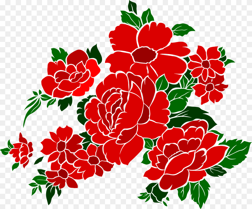 Red Flowers Clipart, Art, Floral Design, Flower, Graphics Png
