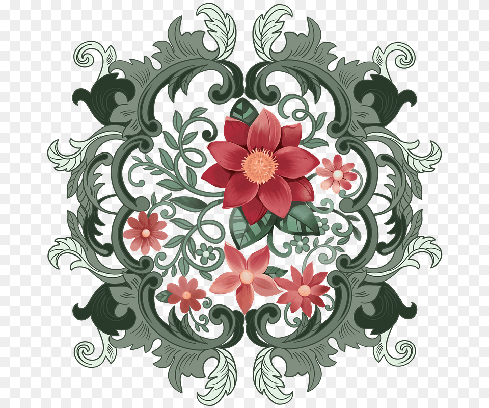 Red Flowers Ornament Clipart Chrysanths, Art, Floral Design, Graphics, Pattern Free Png