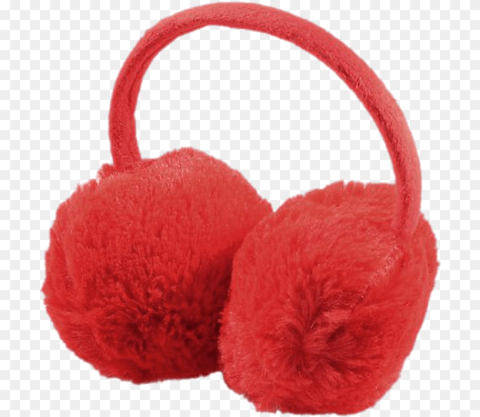 Red Fluffy Earmuffs Ear Cover For Winter, Clothing, Fur, Accessories, Bag Free Png Download