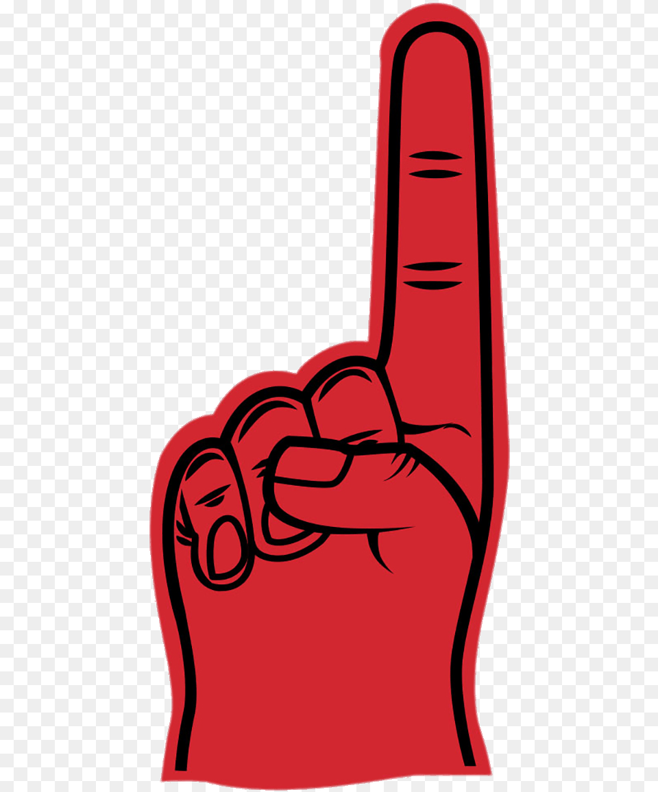 Red Foam Hand Index Up Foam Finger Transparent, Body Part, Person, Chair, Furniture Png Image
