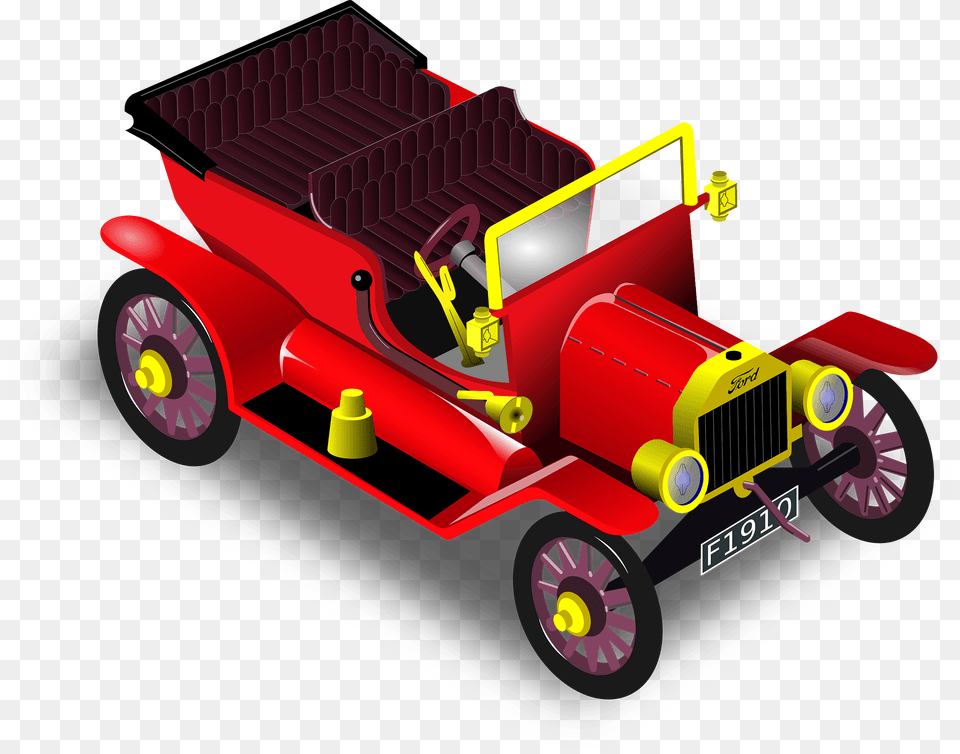 Red Ford Model T Clipart, Bulldozer, Machine, Transportation, Vehicle Png
