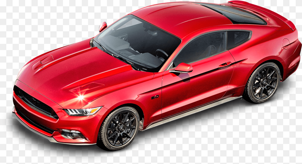 Red Ford Mustang Gt Car Image 2016 Ford Mustang Roof, Vehicle, Coupe, Transportation, Sports Car Png